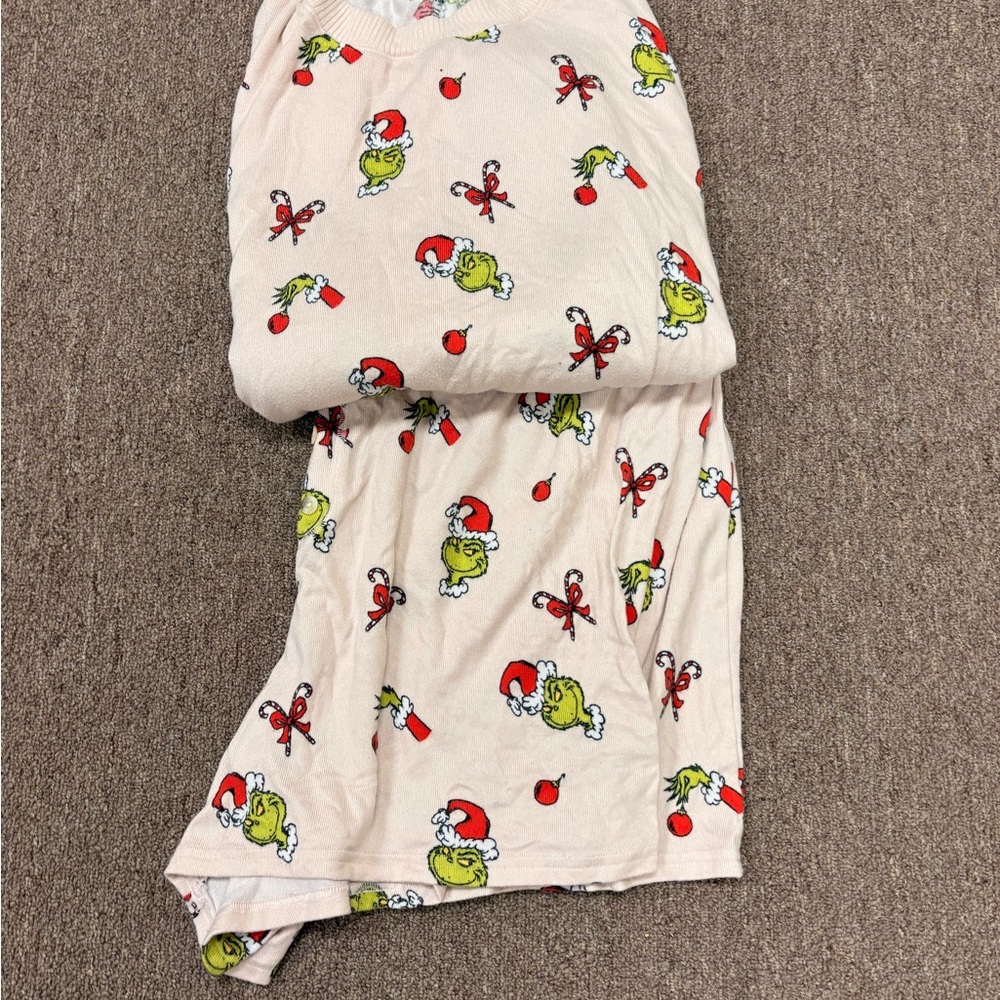 Grinch Pajamas - Festive pink and Red